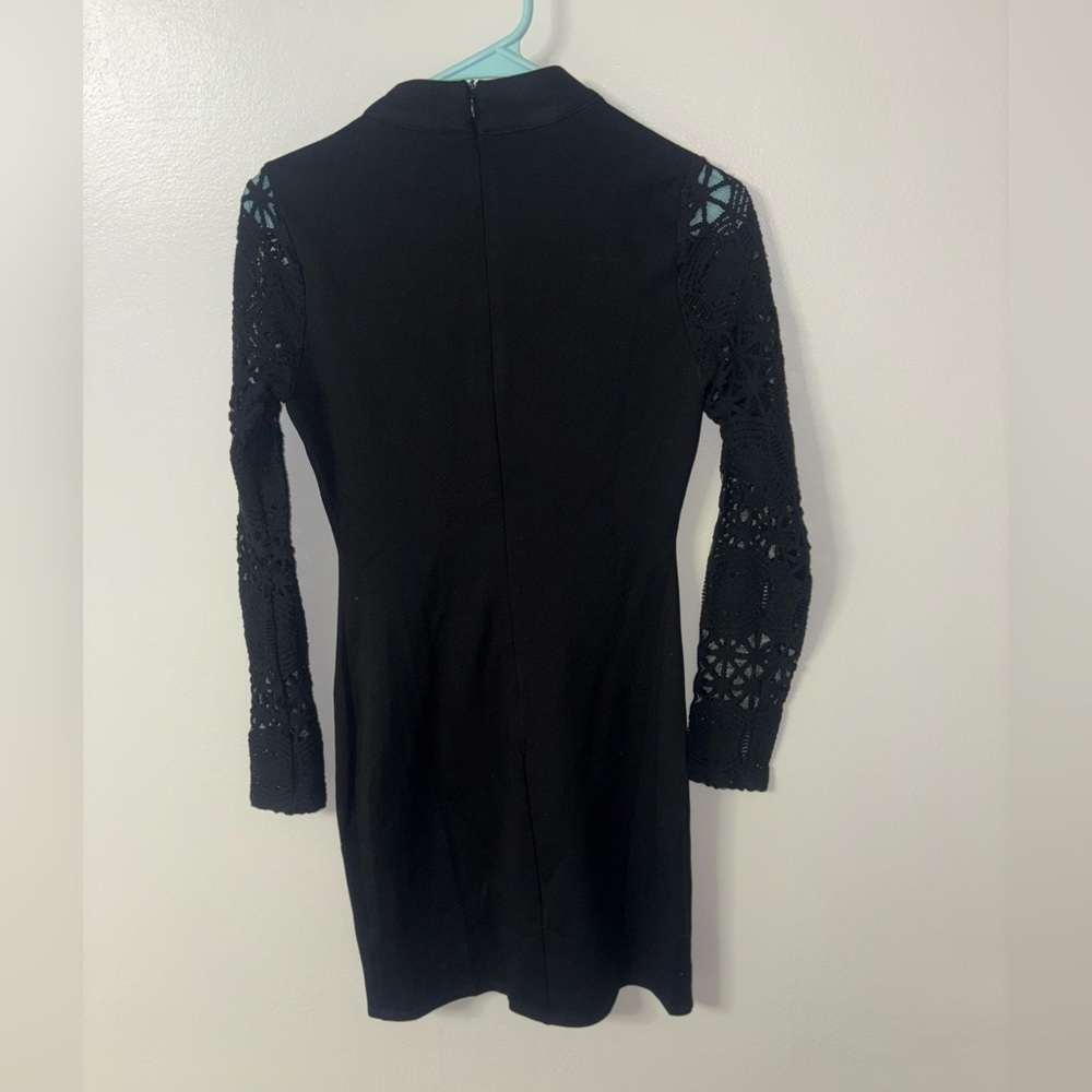 Lulus Lace Up Your Sleeve black lace long sleeve bodycon dress - Picture 4 of 8